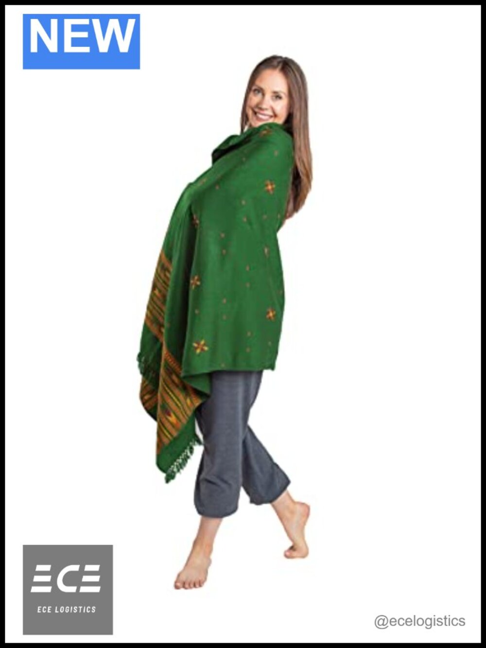 Meditation Shawl Oversize Wrap Blanket Vegan Wool Acrylic Yoga